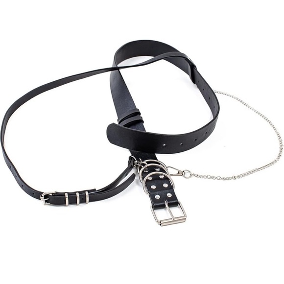 Fashion Harness Waist Body Belt Punk Chest Belt with Chains for Women - Picture 3 of 6